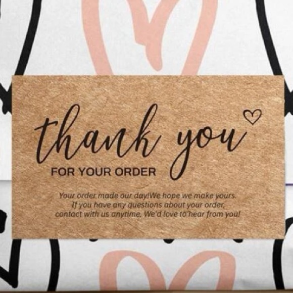 NWT 2x3.5” Thank You For Your Order Rustic Cards - Picture 3 of 4